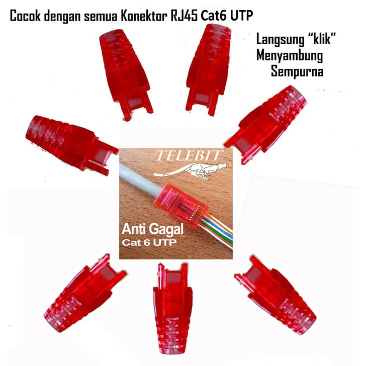 Boot Plug RJ45 Konektor RJ45 Cat 6 Plugboot Transparan