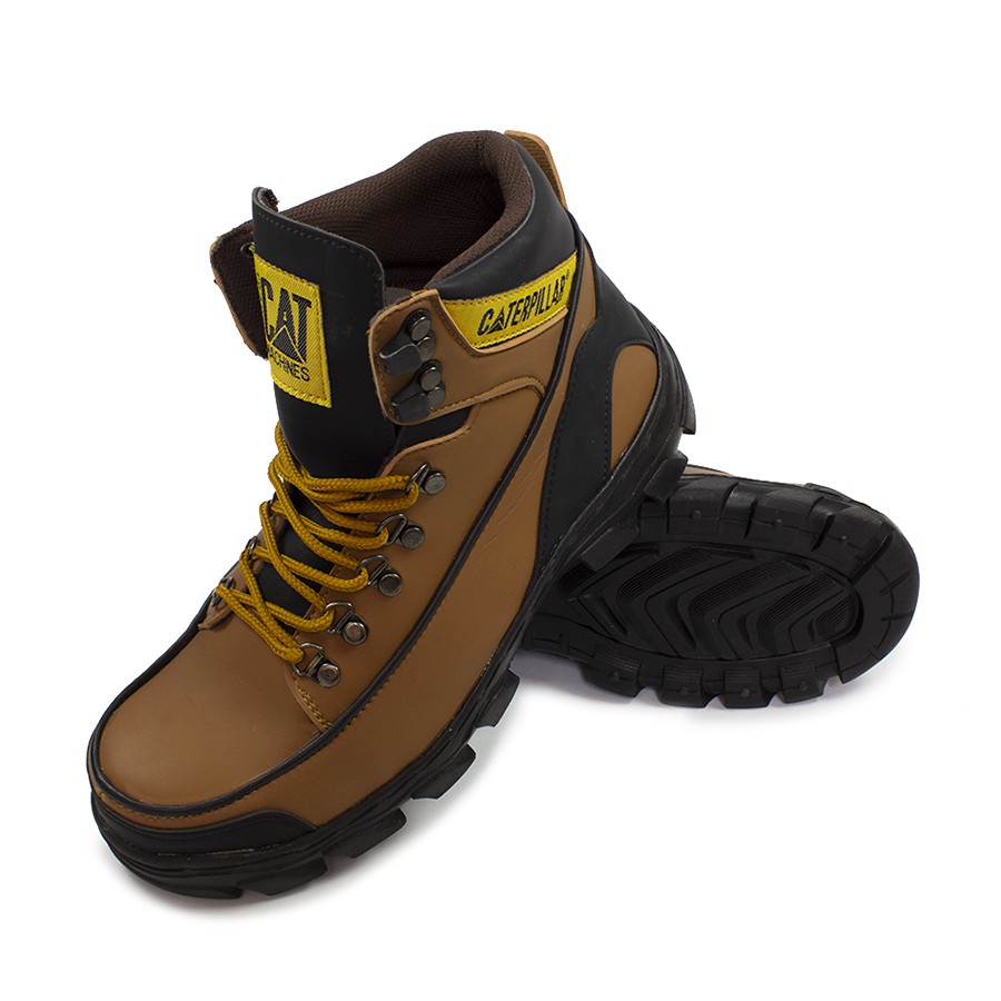 SEPATU BOOT CATERPILLAR ARGON TAN SEPATU SAFETY TINGGI KERJA PROYEK LAPANG TOURING TRACKING