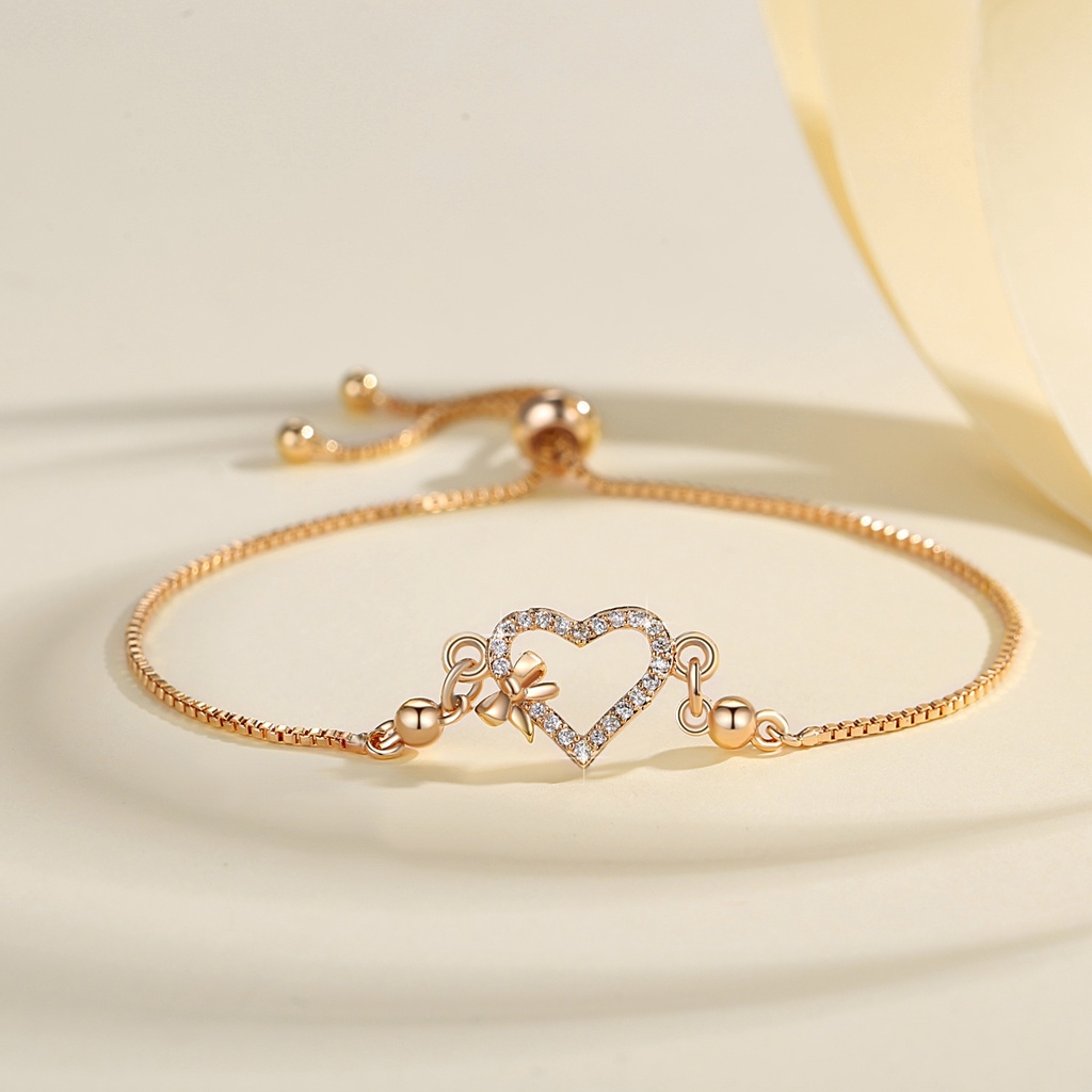 Y490 Gelang berlian heart fashion wanita tangan rantai bracelet gelang serut