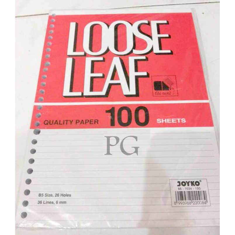 

Joyko Lines Loose Leaf B5-7026-100 Sheets 26 Holes Kertas Isi Binder Garis Lembar Bergaris ORI