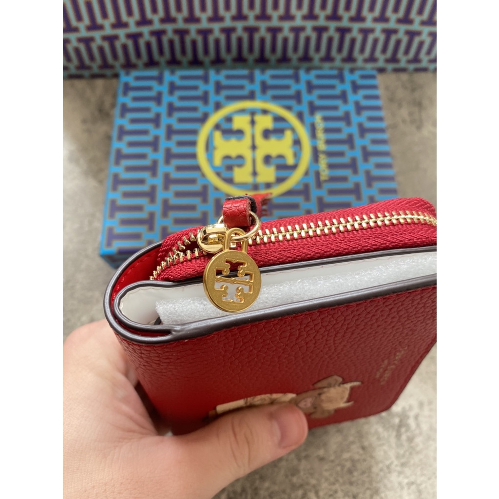 DOMPET WALLET TORY BURCH OZZIE THE OX SMALL MINI WALLET IN RED