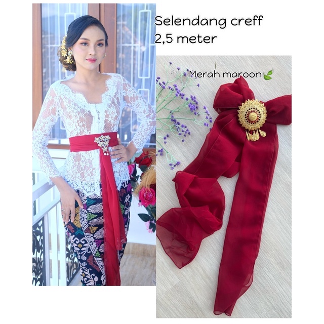 SELENDANG SUTRA CREF-Merah maroon