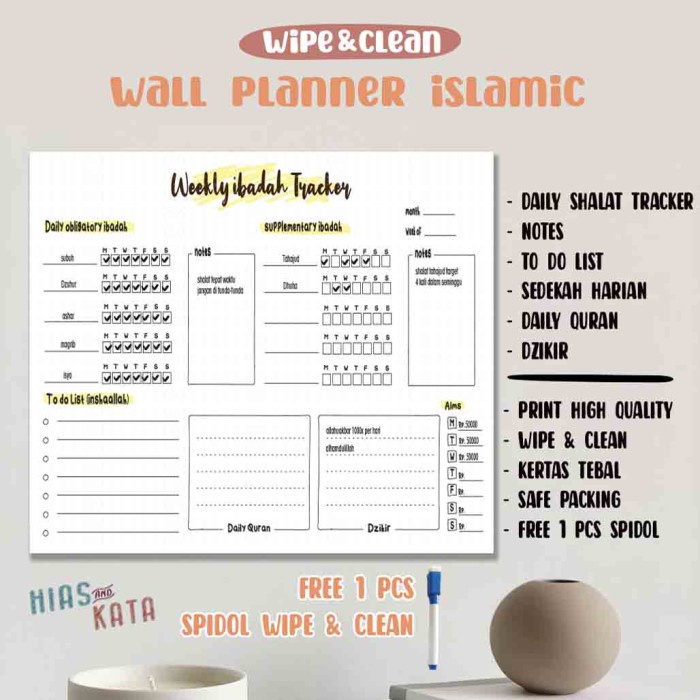 

Murah Weekly Ibadah Tracker Agenda Ibadah Mingguan Daily Shalat Tracker Hemat