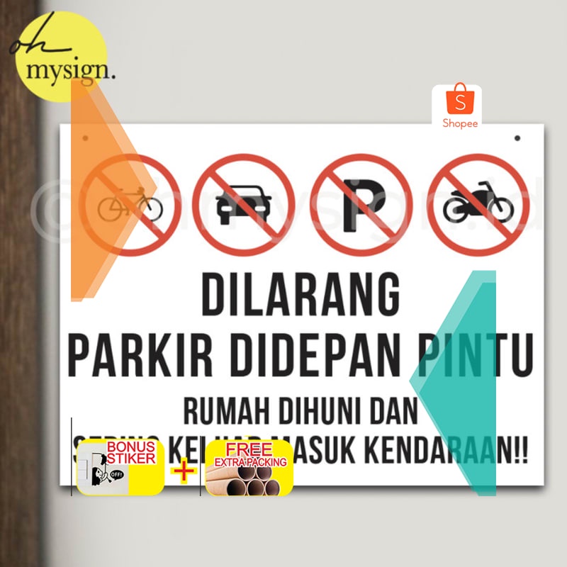 

Murah Sign Dilarang Parkir Depan Pintu Akrilik Printed 30x40| Sign Acrylic Keren