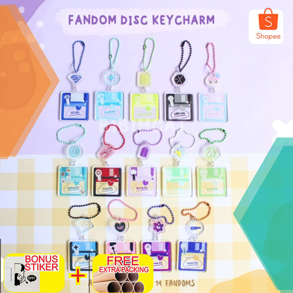 Kpop Acrylic Keyring NCT SVT SUJU BTS EXO BLACKPINK / Gantungan Kunci - MyDay Disc Elegan