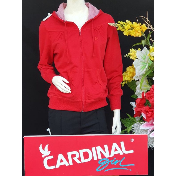 Jaket  Hoodie Sweater CARDINAL wanita 9 warna ORIGINAL 100%/modernjombang-Merah