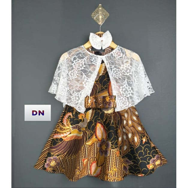dress cape kids / dress cape anak batik kelly