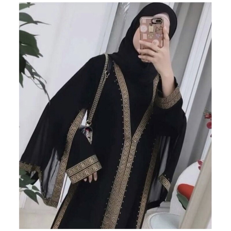 GAMIS ABAYA REHANA HITAM MURAH CANTIK TERLARIS