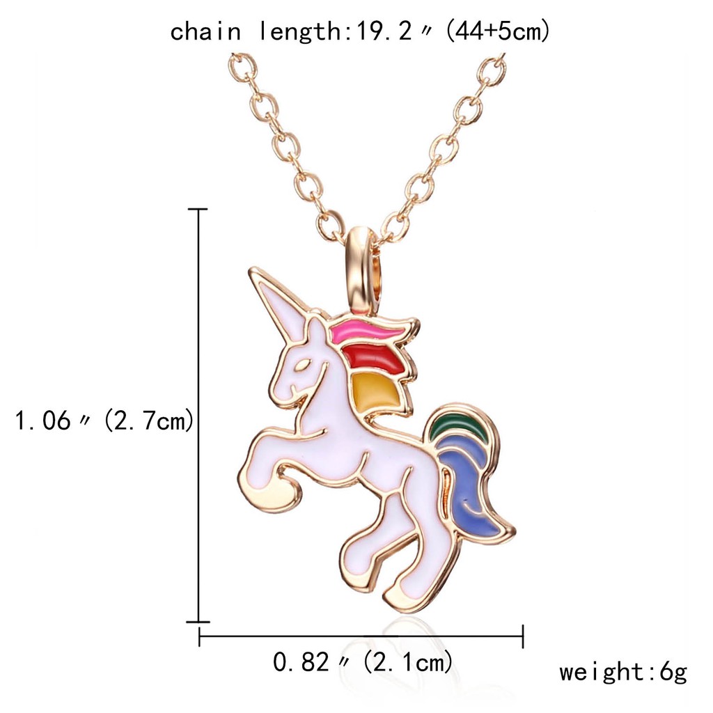 Kalung Desain Lukisan Hewan pony Warna-Warni Untuk Wanita