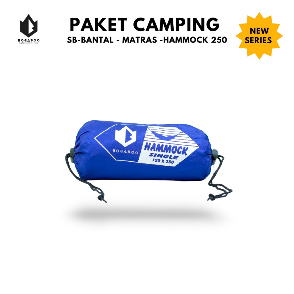 PAKET HEMAT - Sleeping Bag Bantal Bogaboo Ultralight + Matras Yoga  + Hammock Single - Camping Sliping Bag