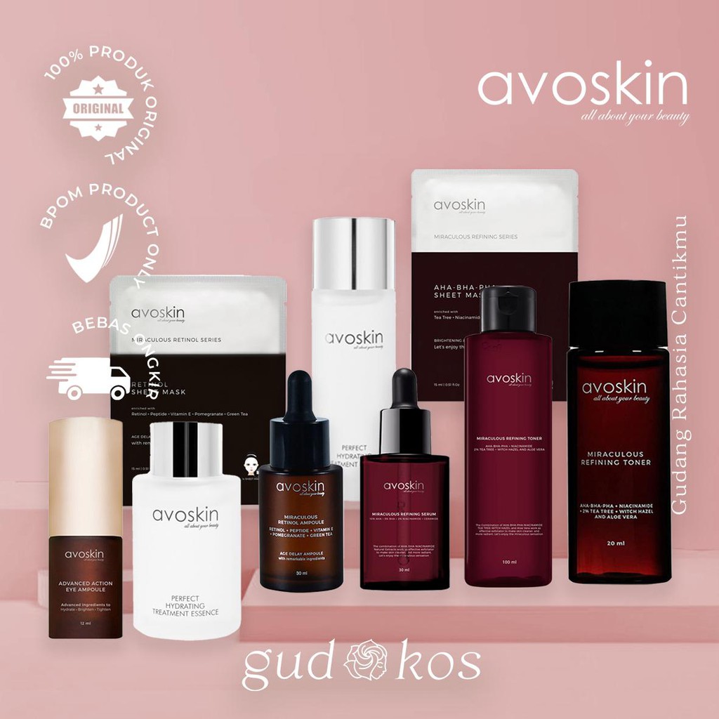 AVOSKIN Miraculous Refining &amp; Retinol Toner Serum Eye Ampoule Hydrating Treatment Essence / Pencerah