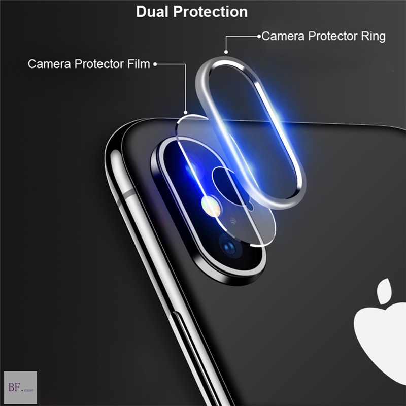 Frame Metal + Tempered Glass Elastis Pelindung Lensa Kamera Untuk Iphone 7 8 Plus X XR XS Max SE2 SE3