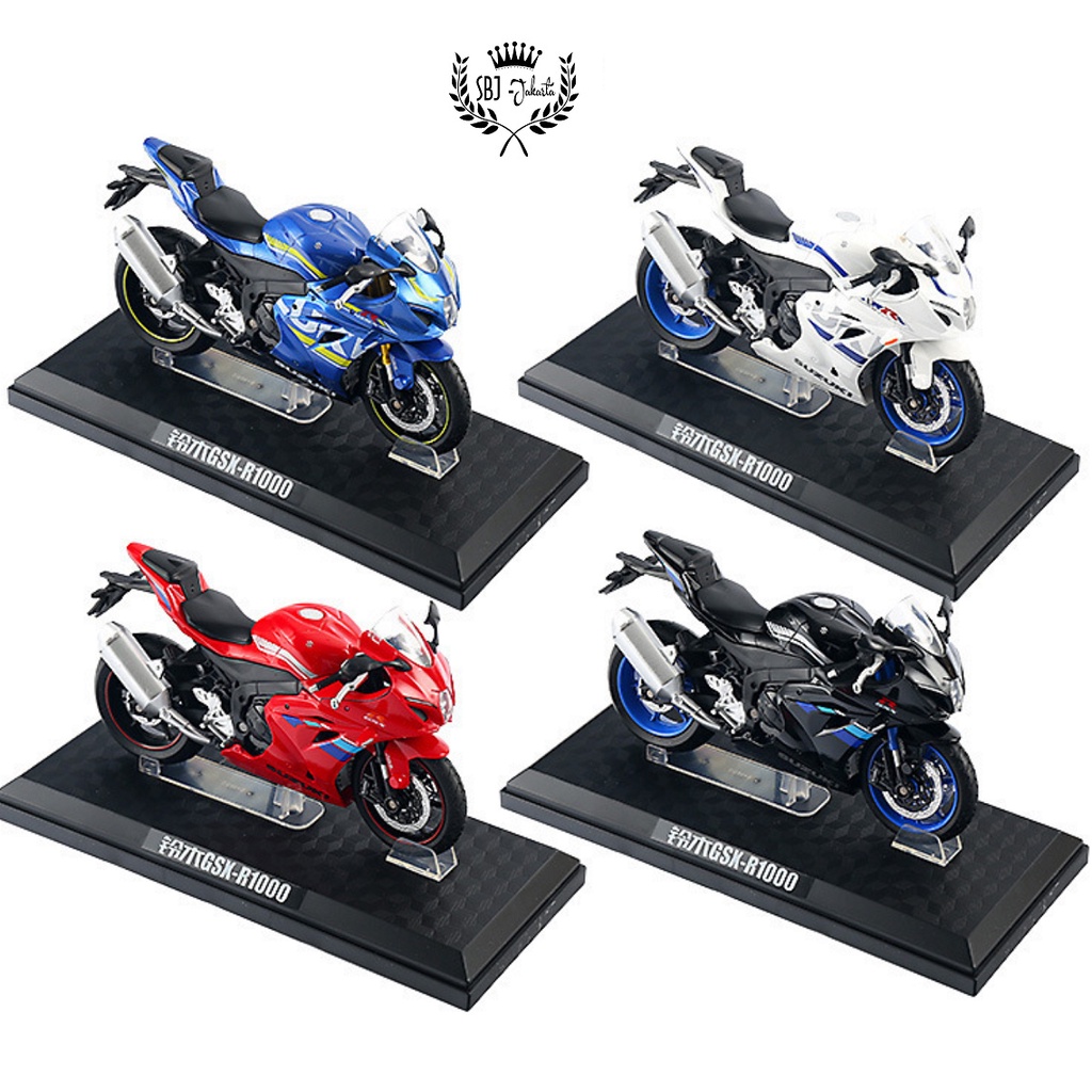 Diecast miniatur Sepeda Motor SUPERBIKE SUZUKI GSX-R1000 Skala 1:12