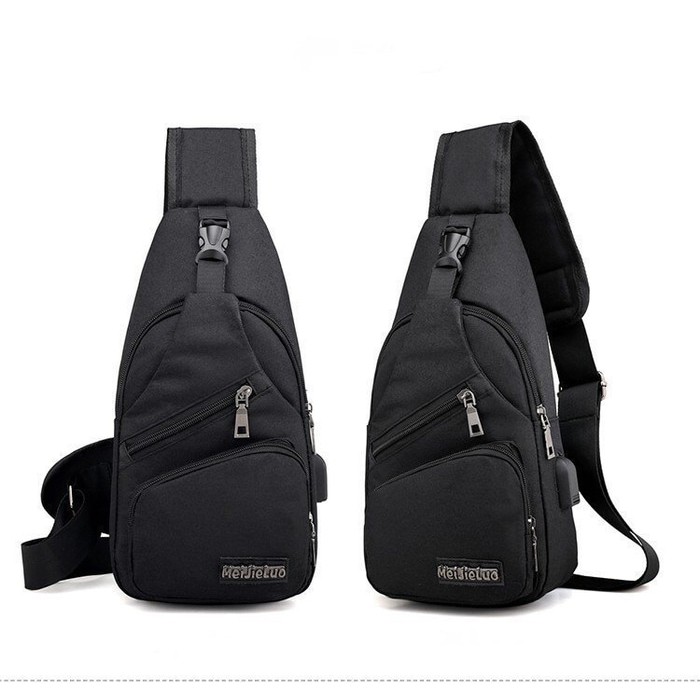 Tas Selempang Pria Slingbag Tas Pria Usb Port Kanvas MJL