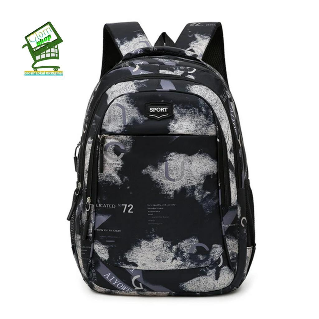 Tas Ransel Laptop Pria Wanita Bahan Kanvas Cetak AntiAir Dari Tas Wanita.Official