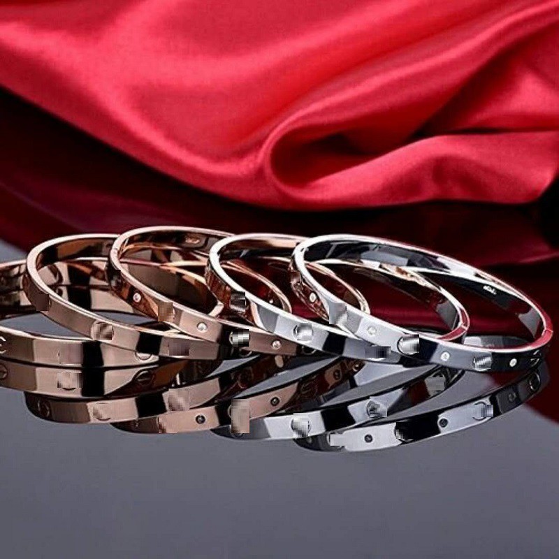 bracelet Emas 18k simple gelang titanium anti karat dan anti luntur perhiasan wanita