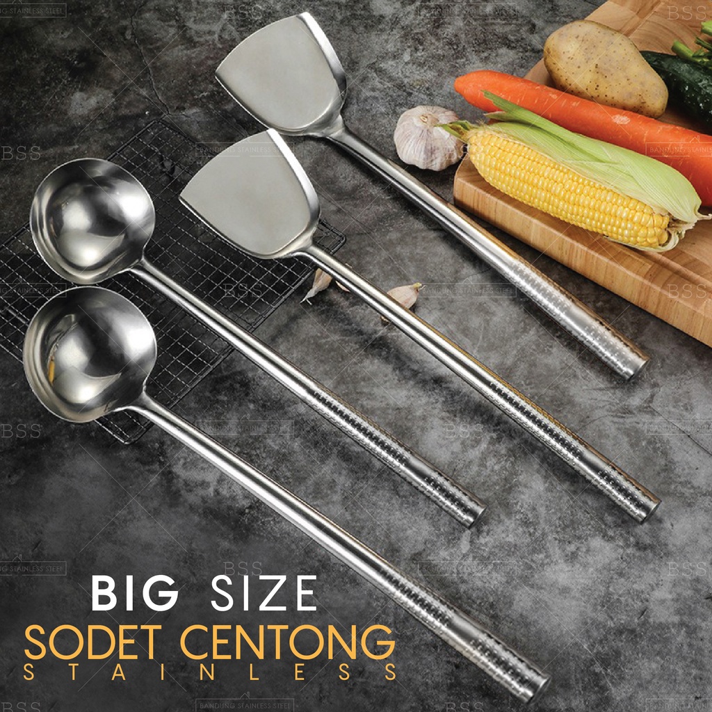 Sodet Sutil Centong Stainless Besar Katel Kuali Wok Wajan Kuat Kokoh Masak