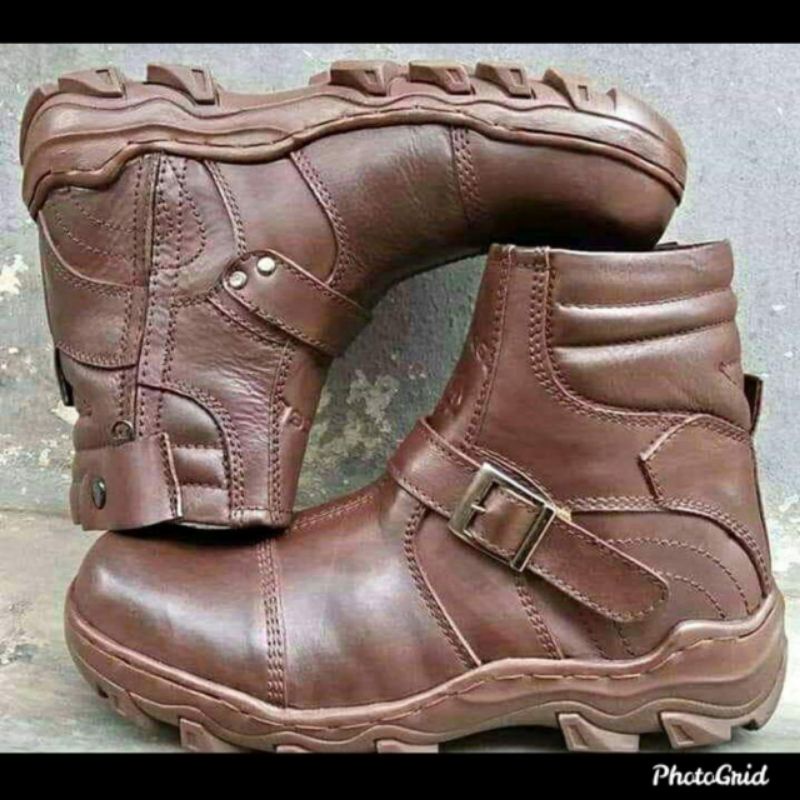 Sepatu Safety Boots Camel Kulit Sapi Asli Terlaris