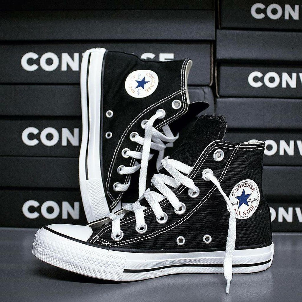 Sepatu Converse 70s High Egret Black / Sepatu Sekolah Kerja Kuliah Black_White Original Grade Made In Vietnam Terlaris (Gratis Ongkir)