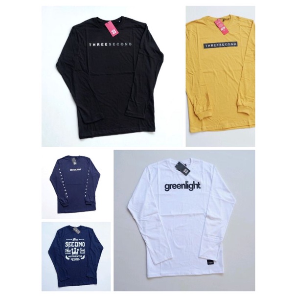 KAOS 3SECOND LENGAN PANJANG COWOK CEWEK UNISEX KAOS PRIA BAJU PRIA KAOS DISTRO ATASAN PRIA