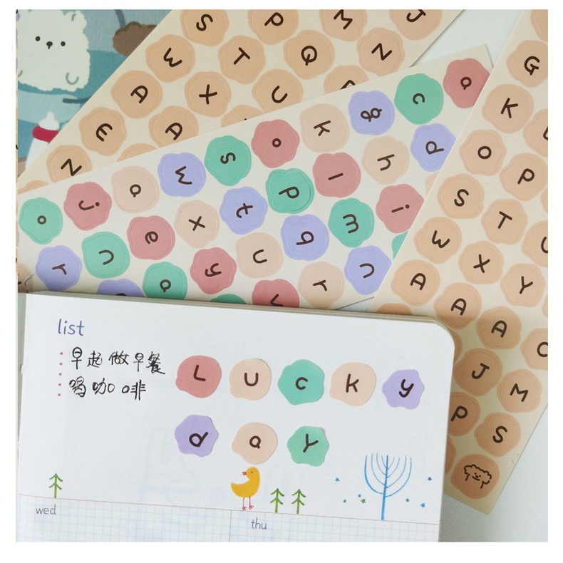 Candy Color Alphabet Stickers Journal Diary Scrapbooking Labels Stationery DIY Decor Kawaii Stickers