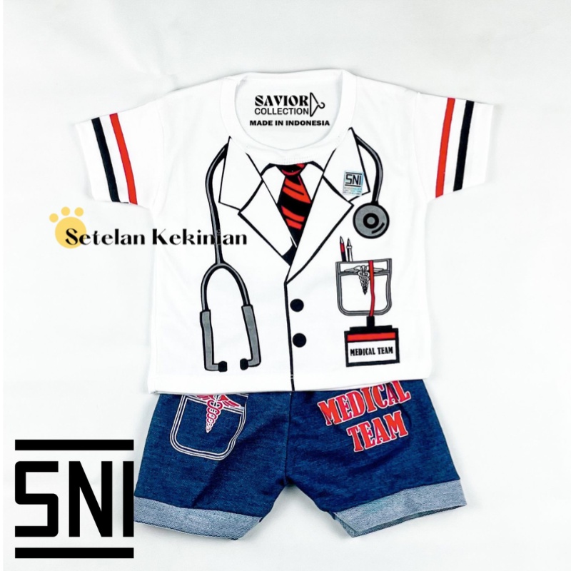 [SK] Set Anak Bayi 0-12bln Profesi Setelan Anak Laki Laki Keren Costum Dokter Set Baby Boy