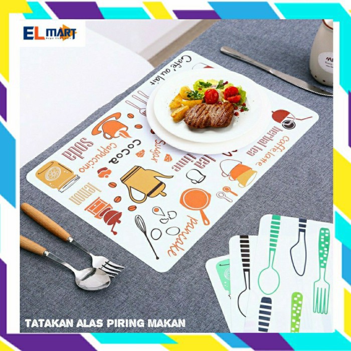 Elmart Tatakan Alas Piring Makan Gelas Placemat Table Mat Anti Panas