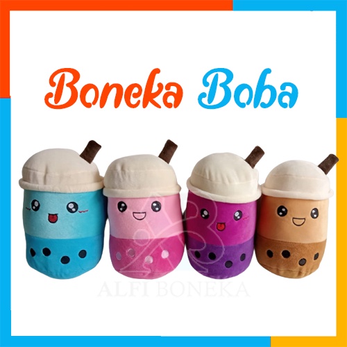 Boneka Boba Bubble Milk Tea Brown Sugar Ukuran M - Boneka Boba Lucu - Boneka Mainan Anak Perempuan - Boneka Mianan anak Laki laki - Boneka Peluk - Bantal Peluk Lucu