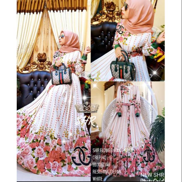 Dress SHR Gucci Flower Maxi Ori 100%