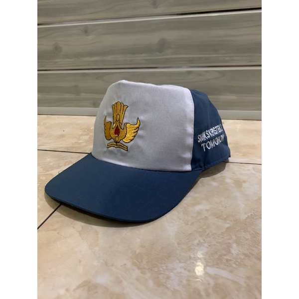 Topi Sekolah SMA dan SMK Bordir + Identitas kain SS (min 50)