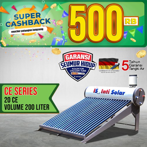 Intisolar 20ce Pemanas Air Energi Matahari 200ltr Inti Solar Water Heater Capacity 200 Liter 20 Ce Shopee Indonesia