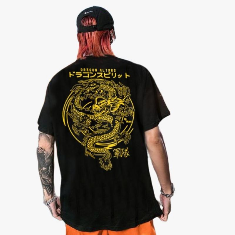 kaos pria dragon hitam / baju kaos pria / atasan kaos pria / kaos naga / baju distro  / kaos pria shopocollect / tshirt pria / kaos premium / baju kekinian /