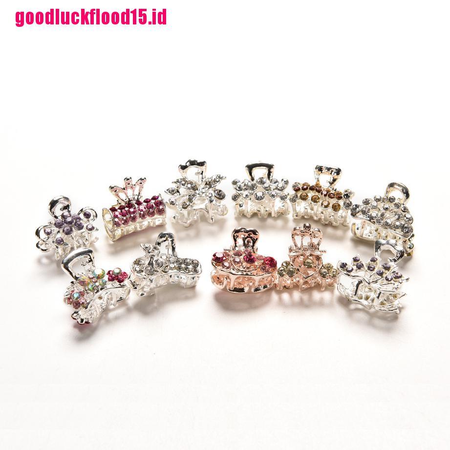 {LUCKID}Style New Crystal Flower Mini Hair Claw Clamp Hair Clip Hair Pin