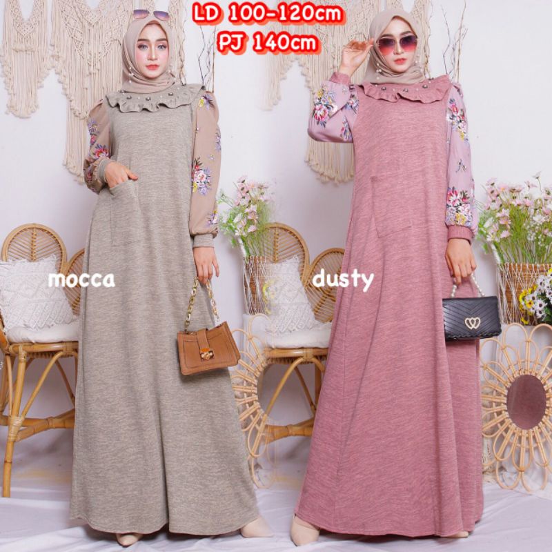 Tasya Maxy - Gamis Knit Rajut Premium LD100+ / Diandra Maxy / 276-6111