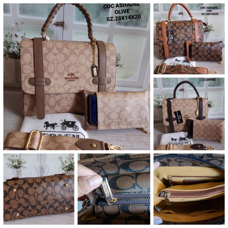 Tas Pesta Wanita Top Handle bag COC Ashadel Set Dompet Panjang