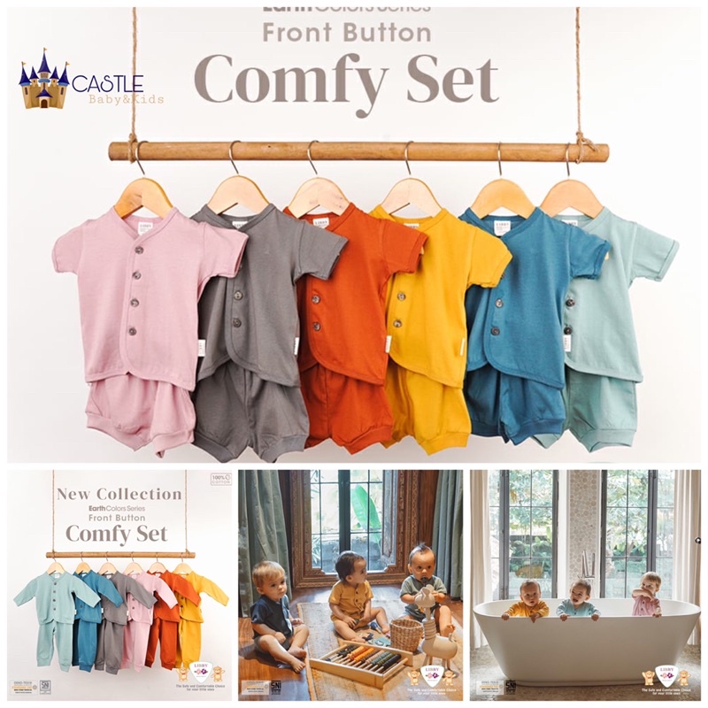 Castle - Libby Earth Comfy Set Short Sleeve Stelan Baju Pendek Stelan Panjang 0-3 3-6 6-12