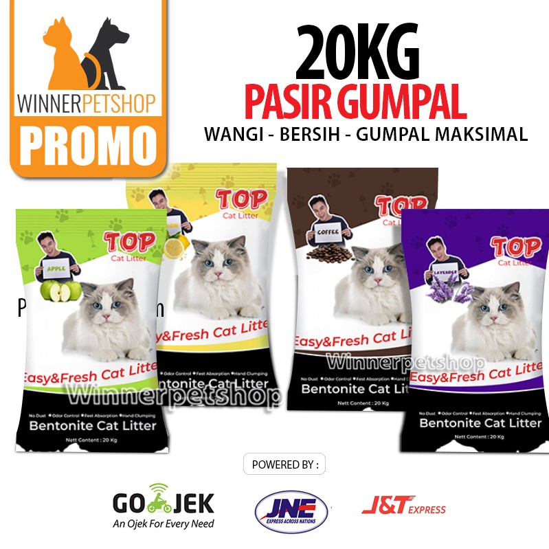 Pasir Kucing Gumpal Wangi TOP CAT LITTER 20KG (25 Liter) (GOSEND