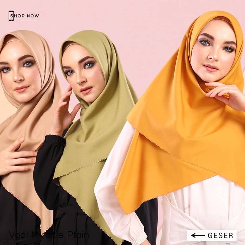 Jilbab VOAL MIRACLE PLAIN LC VOAL ULTIMATE LC Part 3 BORDIR BESI METAL LOGO