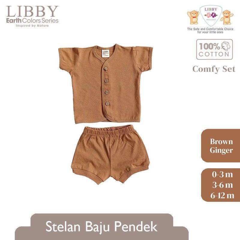 LIBBY COMFY SET EARTH COLOR SERIES Stelan Pendek kcg depan-celana pendek rib