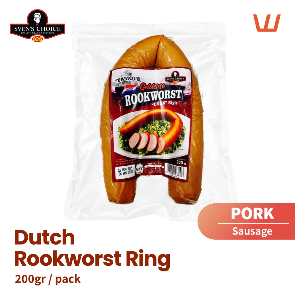 

Dutch Rookworst Ring Unox Style 200gr Sosis Babi Sven's Choice