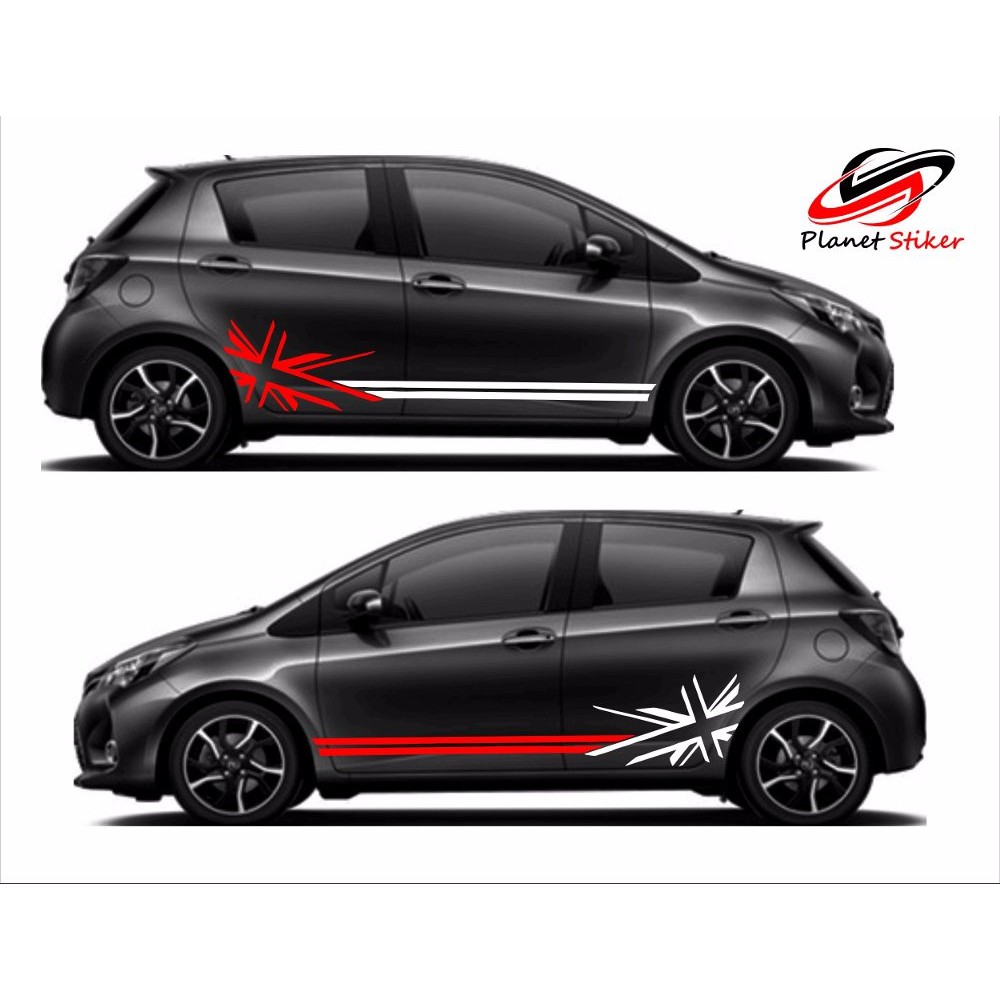 CUTTING STICKER STIKER MOBIL YARIS AYLA AGYA BRIO MARCH MIRAGE LIST ENGLAND KOMBINASI WARNA Shopee Indonesia