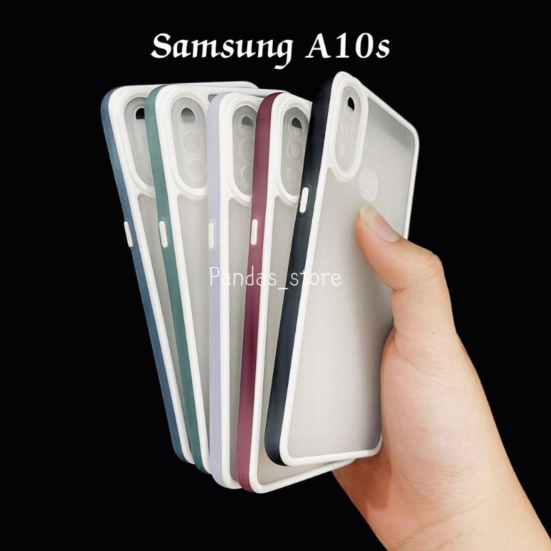 Pro Hybird Samsung A10s Softcase Halus dan Elegan / Pinggiran Garis Putih Keren (Pandas)