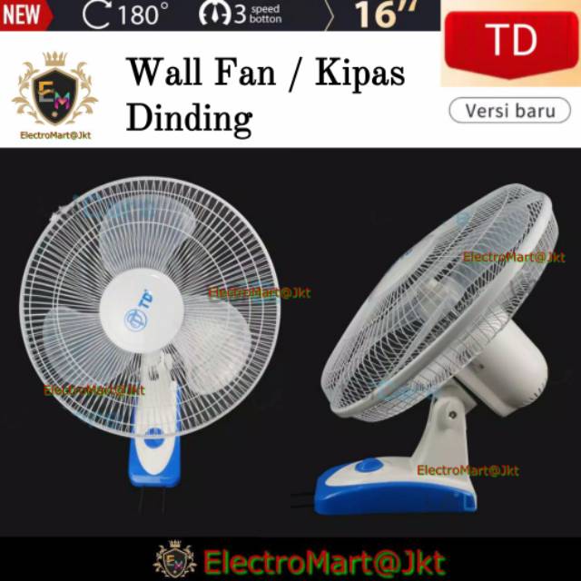 Kipas Angin Dinding Tembok 16inch TD Wall Fan