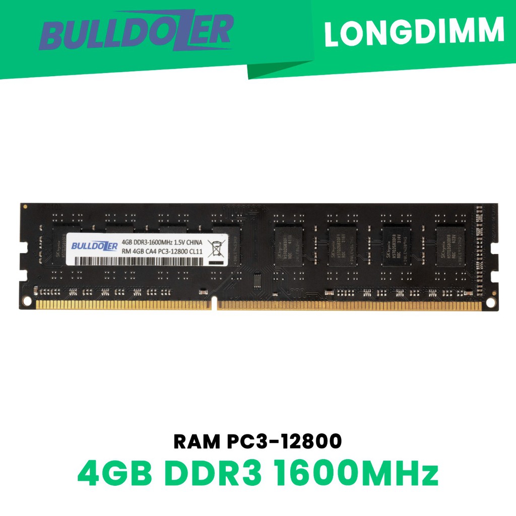 Ram Pc Computer bulldozer 4gb ddr3 1600mhz pc3-12800 cl11 1.5v dimm longdimm - Memory cpu