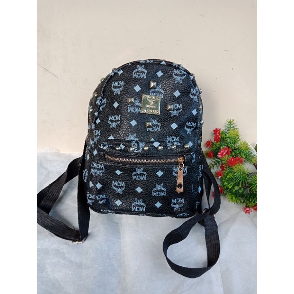 RANSEL MINI ALA MCM FULL KULIT,  PRELOVED RANSEL KULIT,  RANSEL ALA MCM,  RANSEL KULIT CEWE