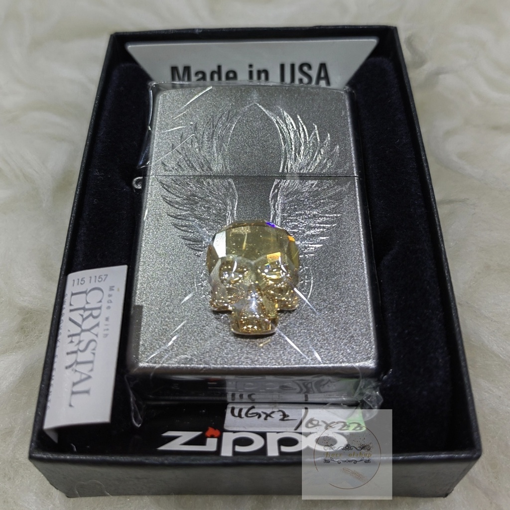 ZIPPO LIGHTER / MANCIS KOREK API ZIPPO ORIGINAL - 49034 GOLD SKULL DESIGN