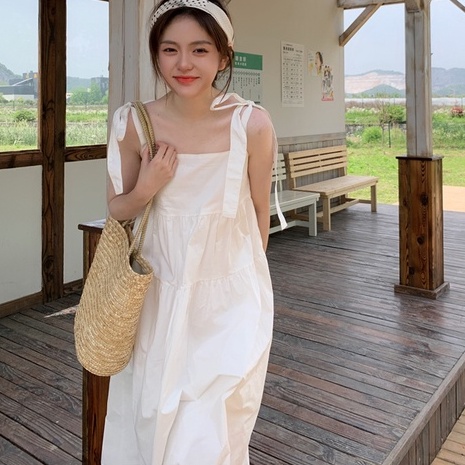 【Rozen】Korean Tie Strap Sleeveless Loose Flowy Midi Dress 2009 (S/M/L/XL/XXL)