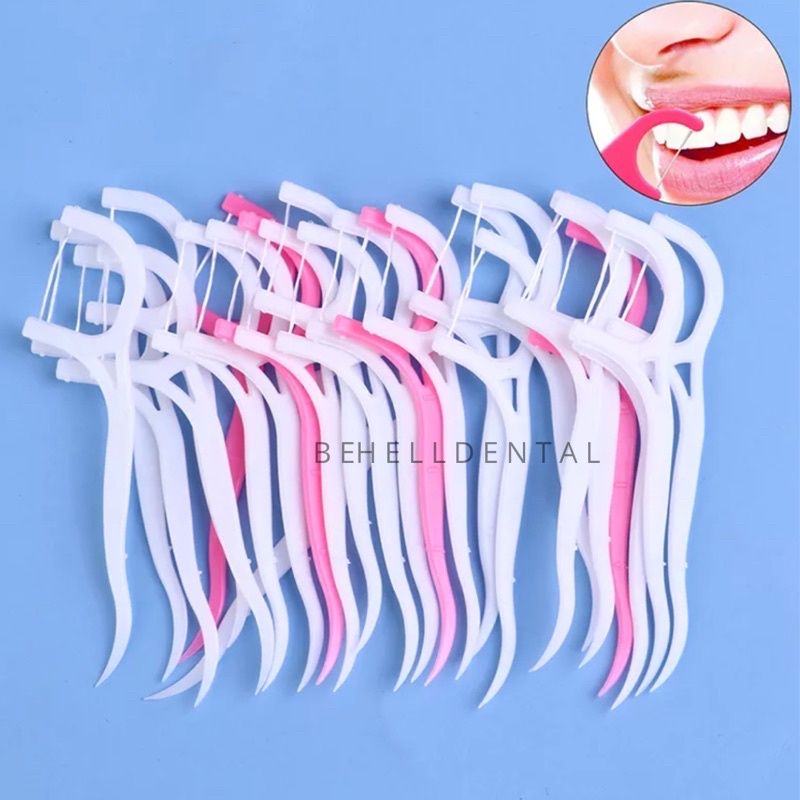 BENANG DENTAL FLOSS GIGI PICK PICKS STICK ISI 30 Pics 30pcs 30pics 30 Pcs - Sikat Behel Pembersih Sela Celah Gigi dan Bracket - Steril Tusuk Gigi Char Mi- Interdental Brush Behelldental