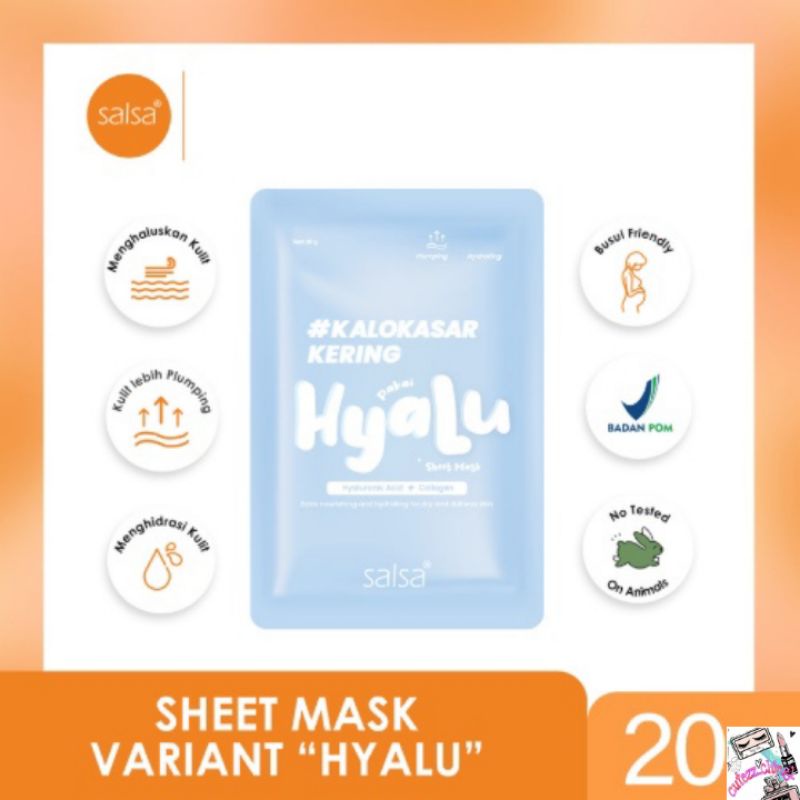 ☃Cutezz_Ching1☃Salsa Sheet Mask - Masker Wajah Daily / Hyaluronic / Vitamin ABC / Snailed It!