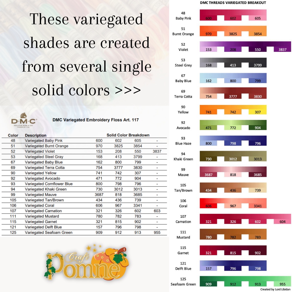 DMC EMBROIDERY FLOSS ART 117 VARIEGATED MIXED COLOR | Benang Sulam Katun DMC Gradasi